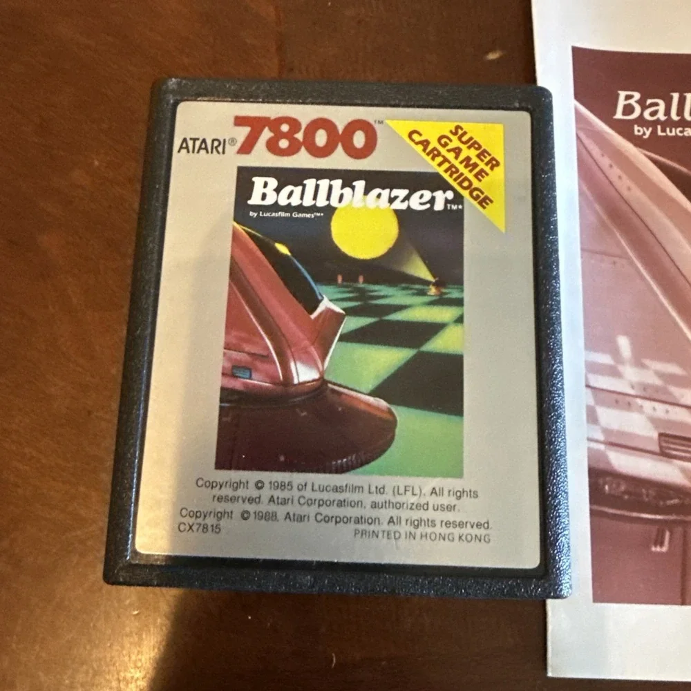 Ballblazer Atari 7800 Lucasfilm Games Epyx Game OEM Cartridge W Manual